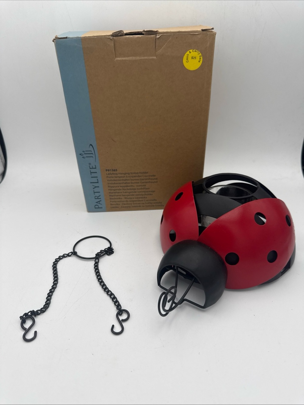 PARTYLITE Ladybug P91565 Hanging votive candle holder
